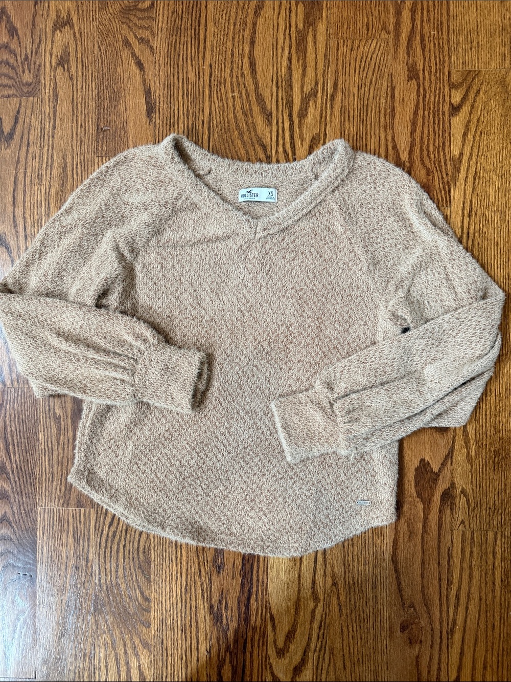 Hollister fluffy v neck knit top